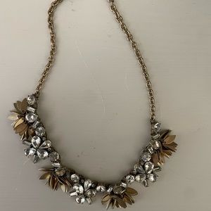 j crew factory gold and rhinestone necklace